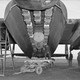 A view of the Lancaster’s long bomb bay showing a typical bomb load for a nighttime area bombing raid: one 4,000 impact-fused high-capacity bomb, called a “cookie,” and 12 Small Bomb Containers (SBCs) each loaded with incendiaries. (RAF)